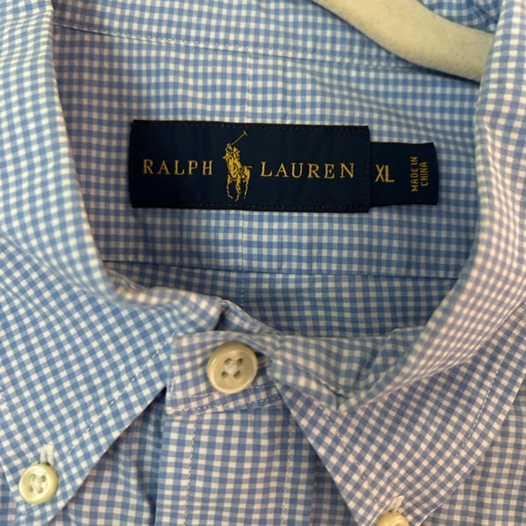 Ralph Lauren Men's Light Blue Gingham Shirt - Picture 1 of 6